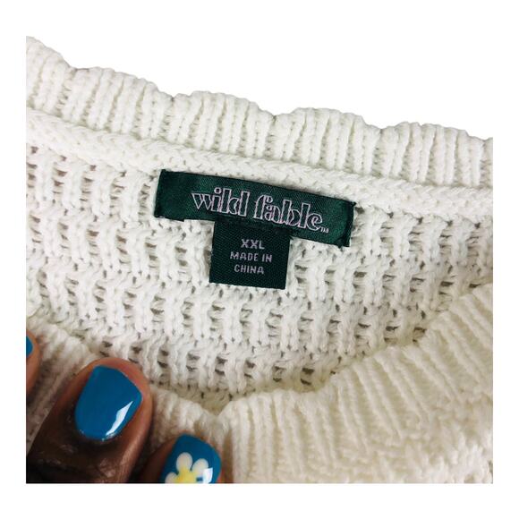 Womens XXL Crop Top Lot of 2 Plus Curve Knit Velvet Embroidered Floral Crochet - Picture 3 of 7